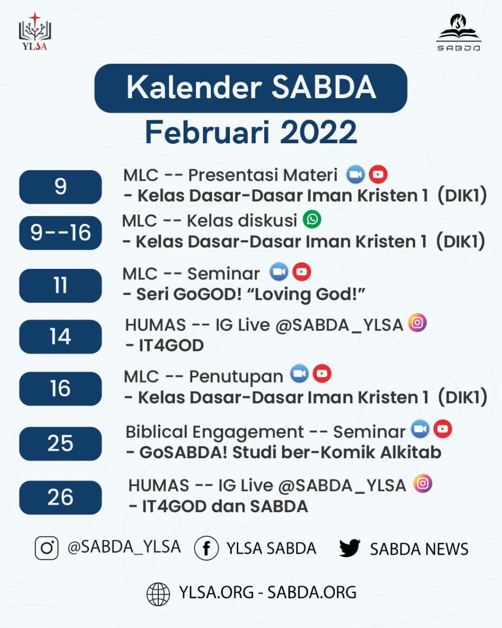 Kalender Info YLSA Februari 2022.