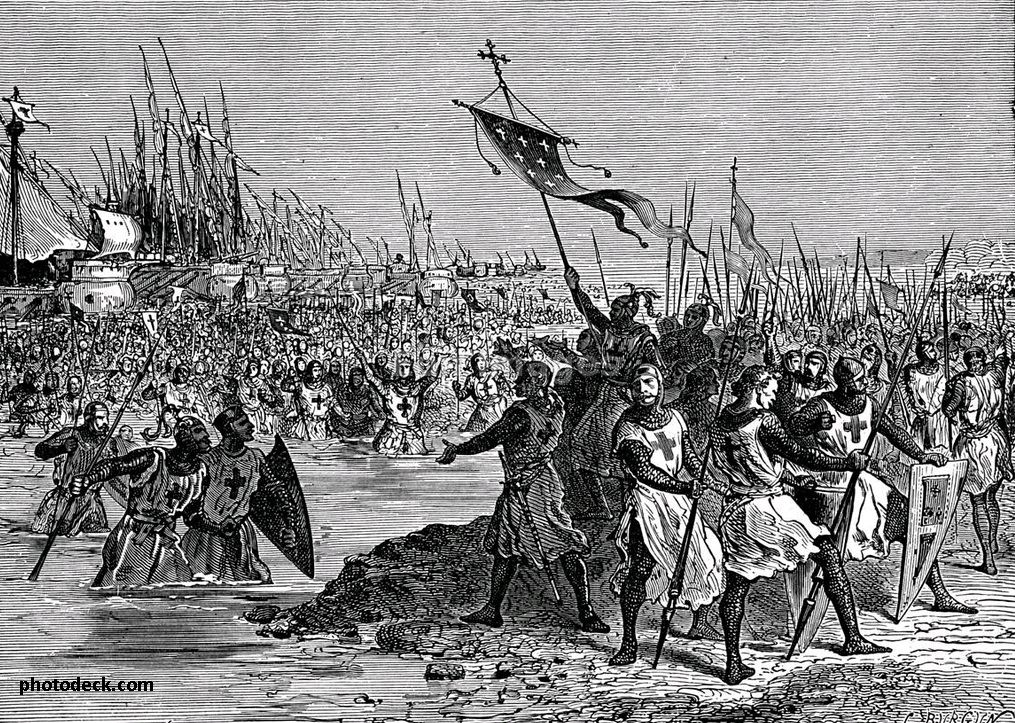 Gambar: Louis IX mendarat di Mesir
