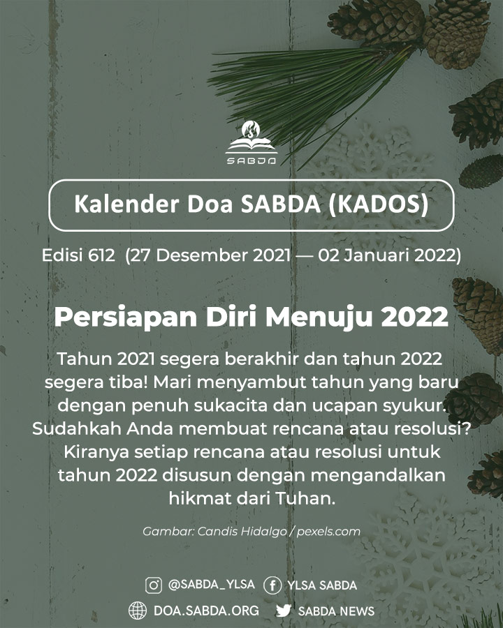 Pokok Doa KADOS 27 Desember 2021 -- 2 Januari 2022