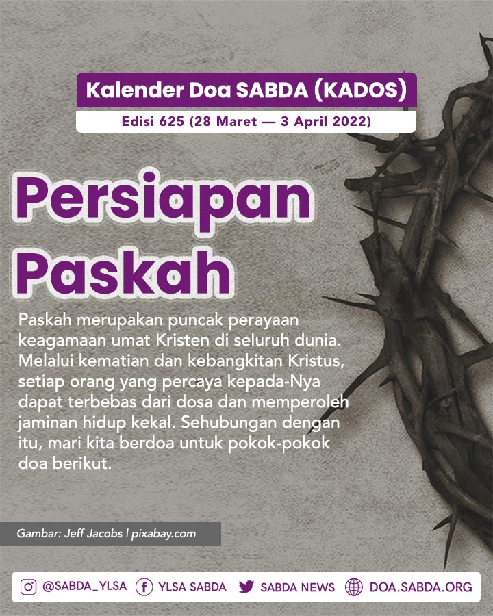Pokok Doa KADOS 28 Maret -- 3 April 2022