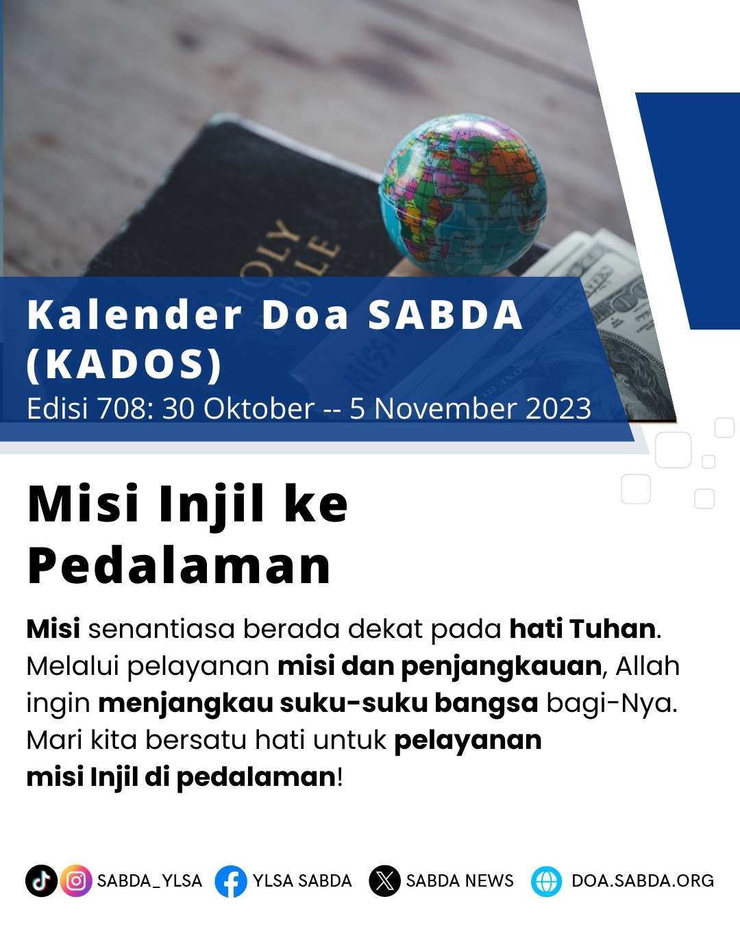 Pokok Doa KADOS 30 Oktober -- 5 November 2023