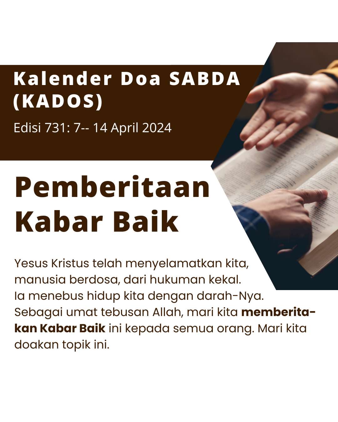 Pokok Doa KADOS 8 -- 14 April 2024