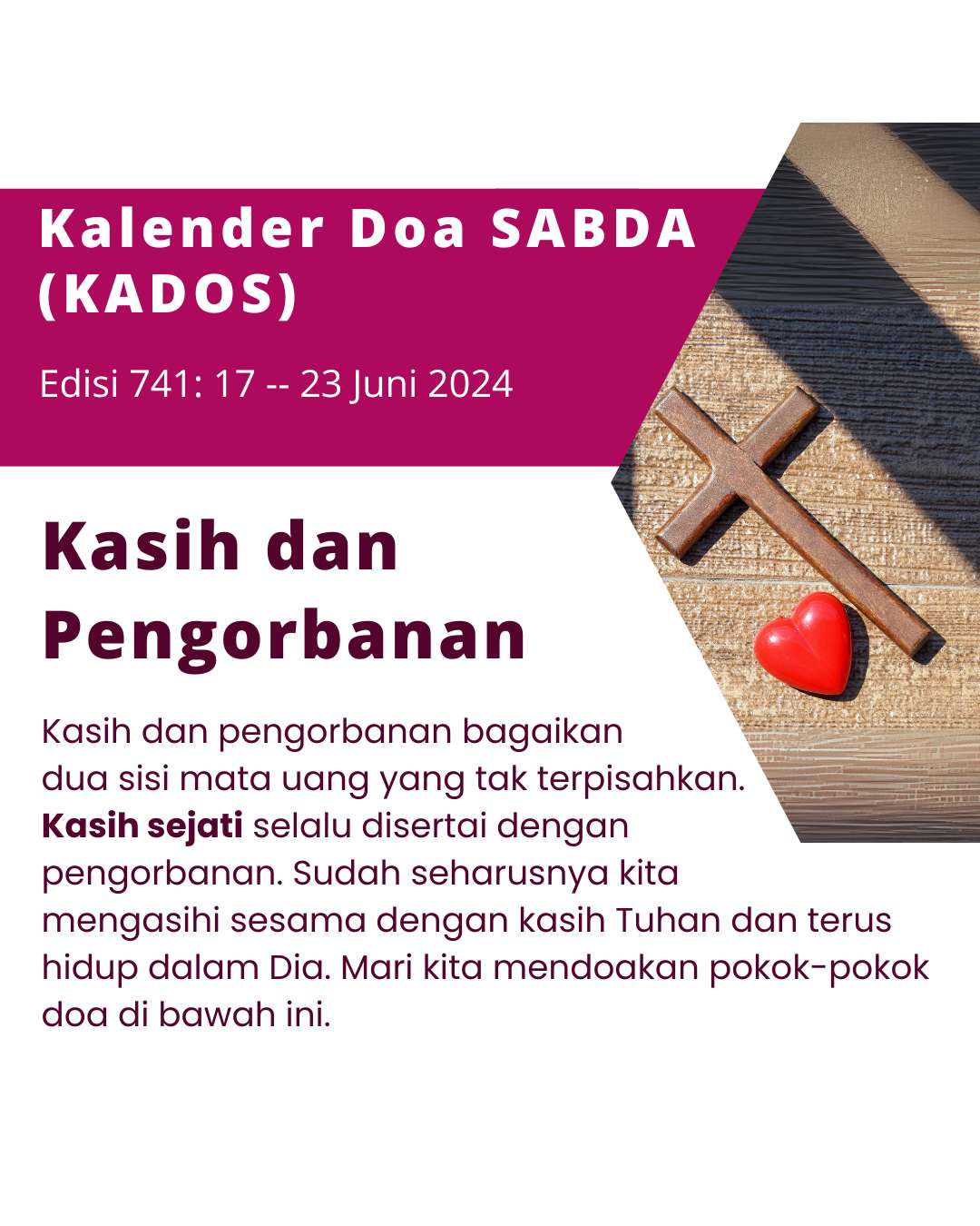 Pokok Doa KADOS 17 -- 23 Juni 2024