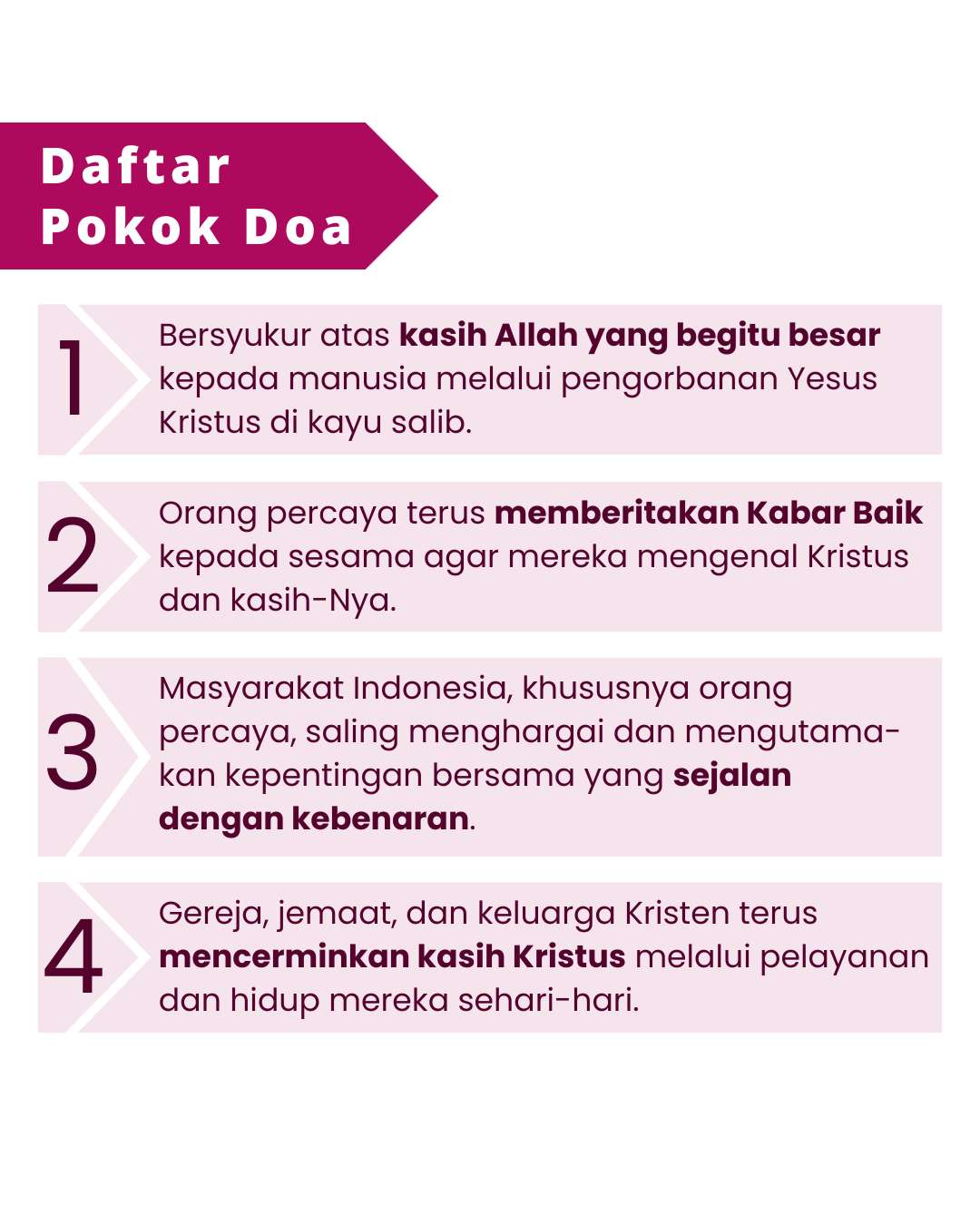 Pokok Doa KADOS 17 -- 23 Juni 2024