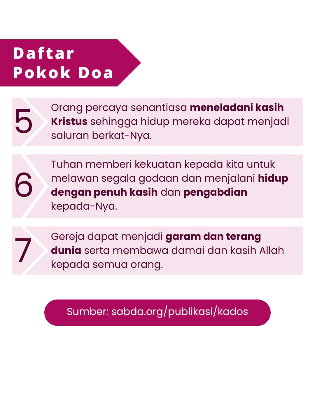 Pokok Doa KADOS 17 -- 23 Juni 2024