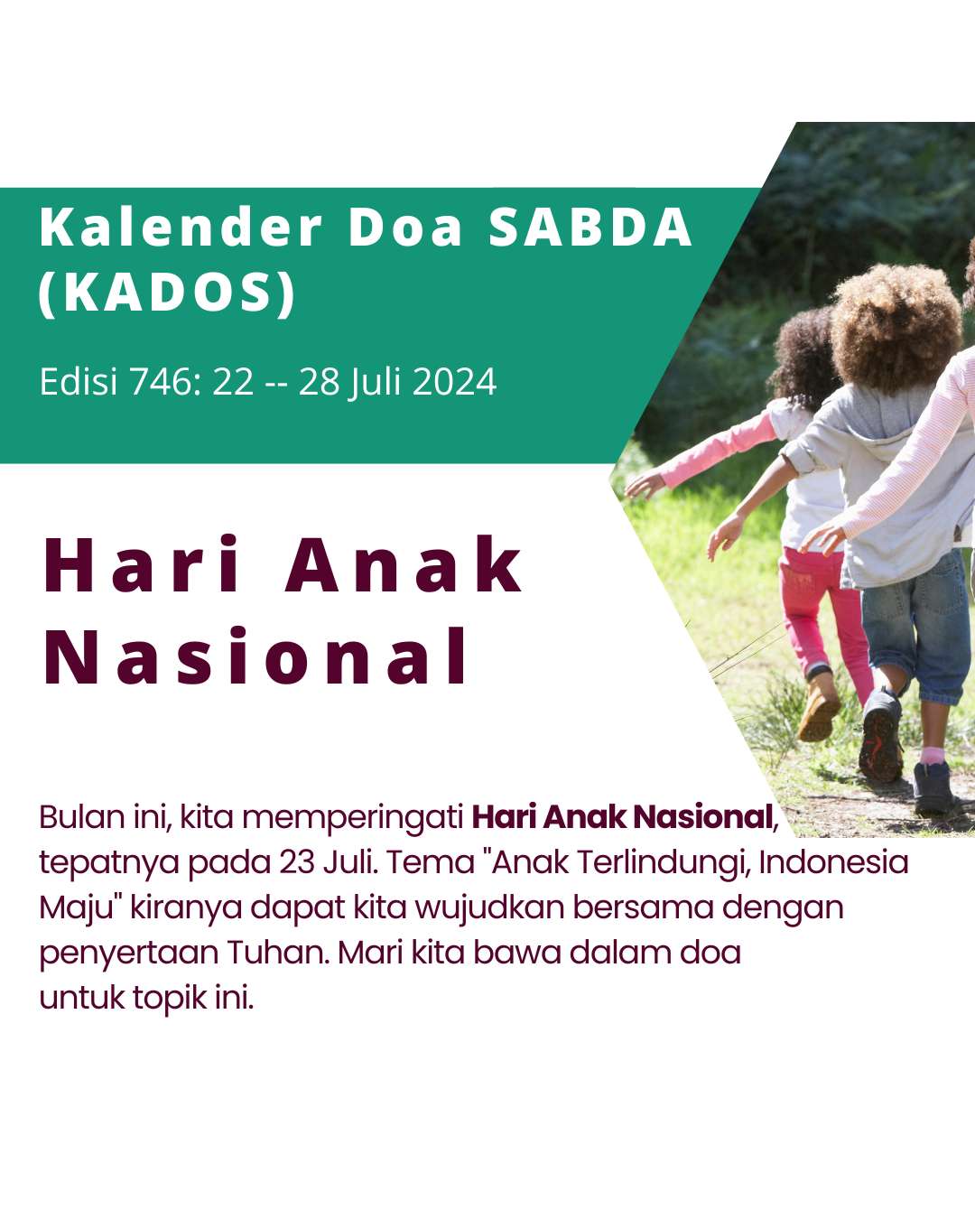 Pokok Doa KADOS 22 -- 28 Juli 2024