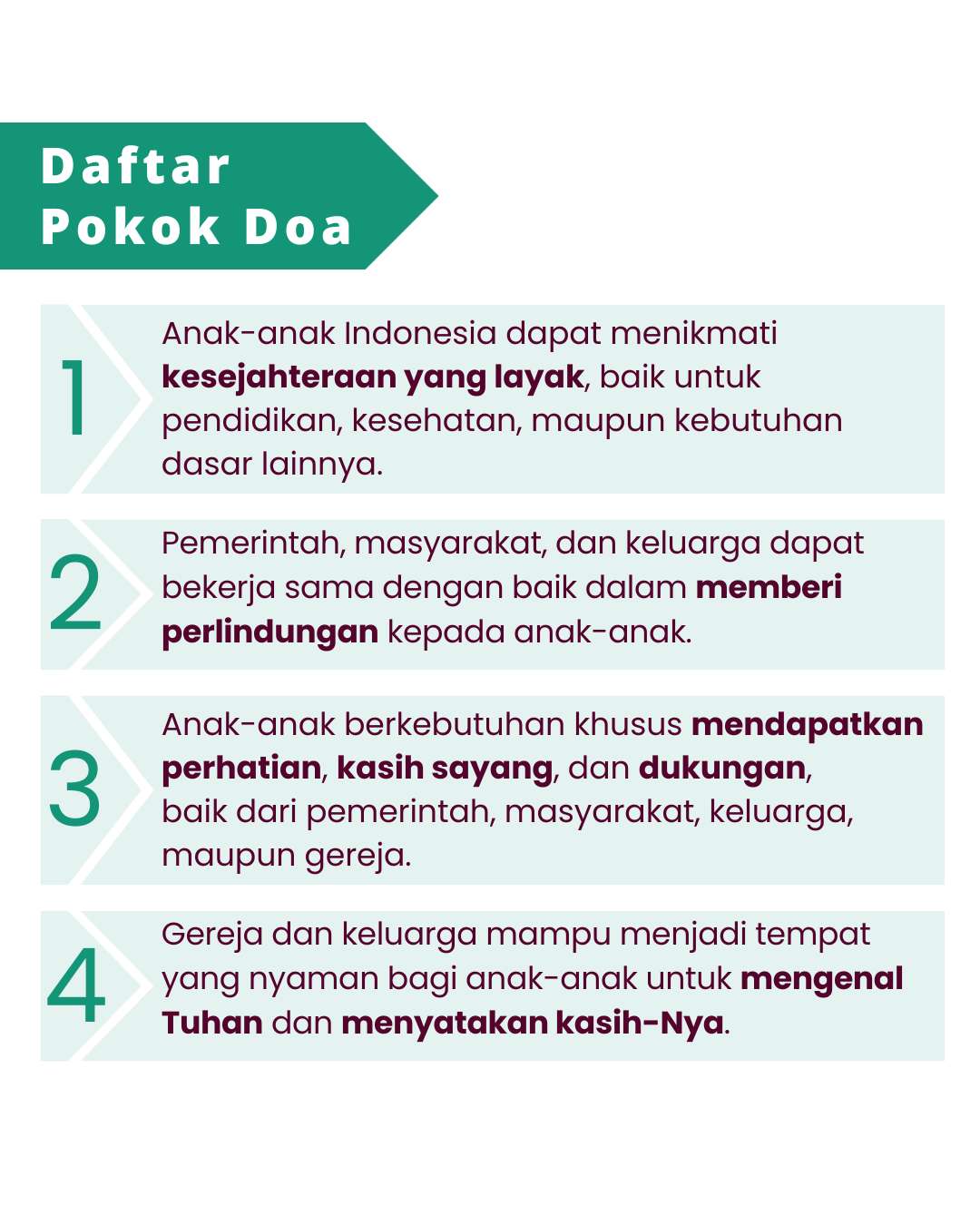 Pokok Doa KADOS 22 -- 28 Juli 2024