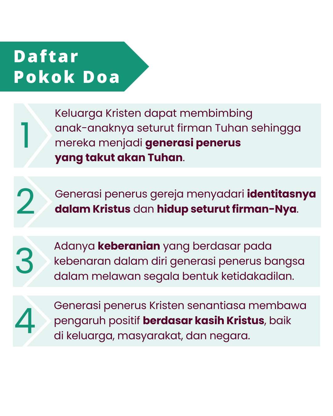 Pokok Doa KADOS 29 Juli -- 4 Agustus 2024