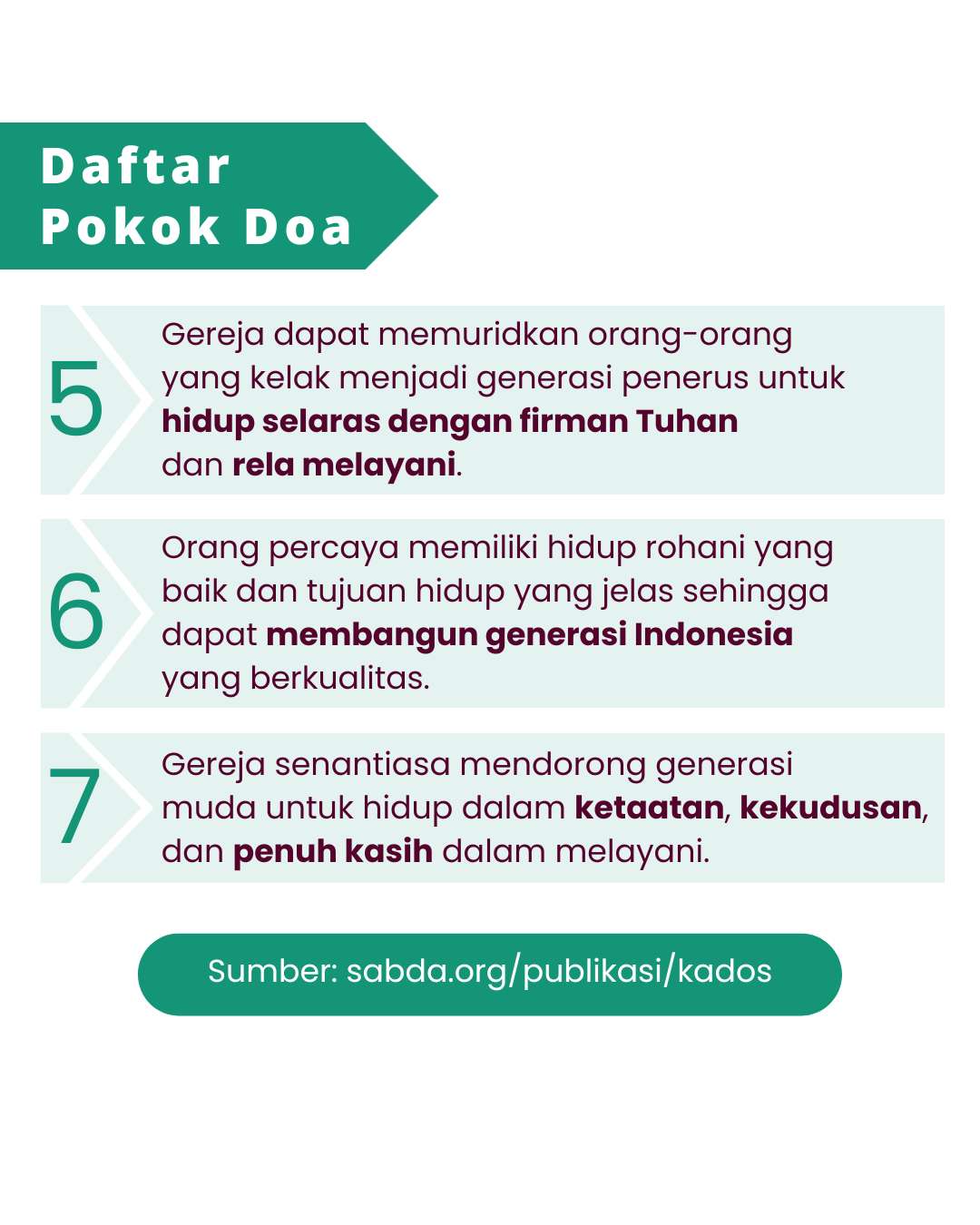 Pokok Doa KADOS 29 Juli -- 4 Agustus 2024