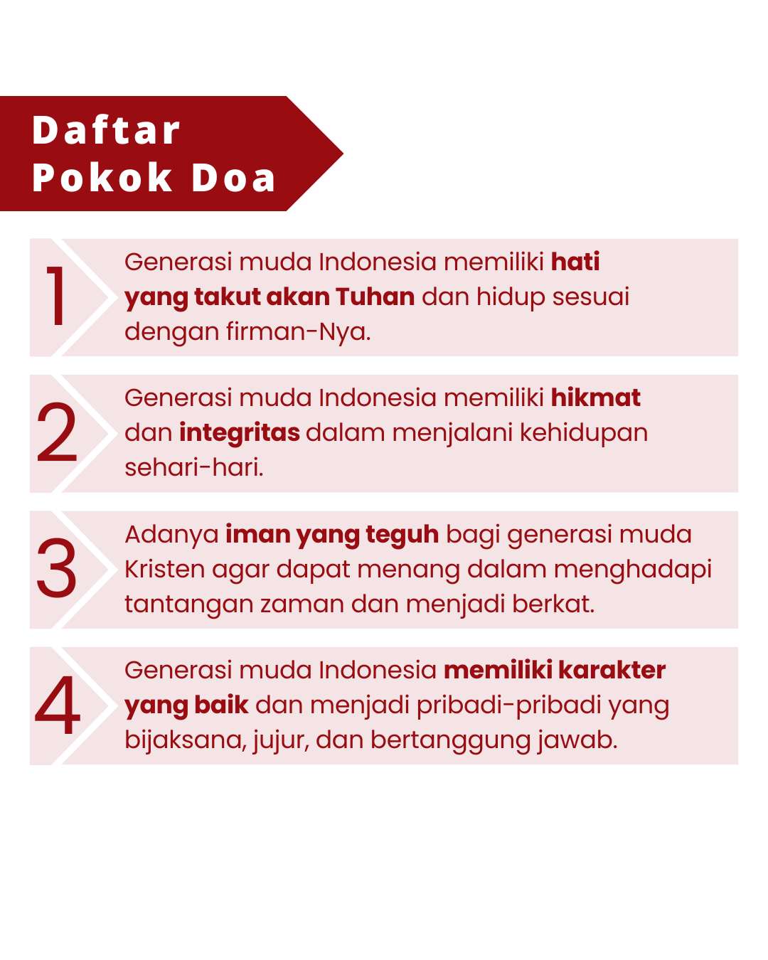 Pokok Doa KADOS 19 -- 25 Agustus 2024