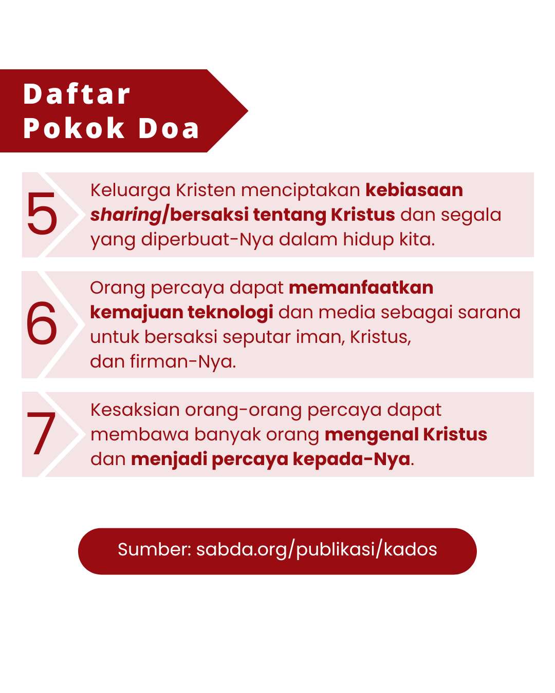 Pokok Doa KADOS 26 Agustus -- 1 September 2024