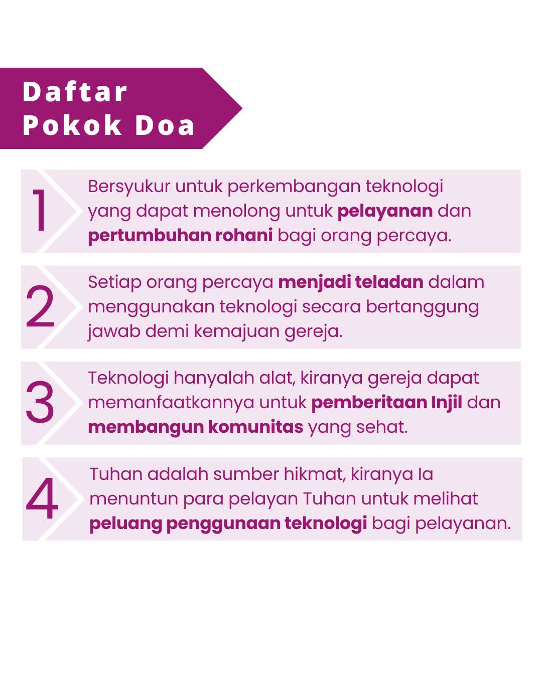 Pokok Doa KADOS 16 -- 22 September 2024