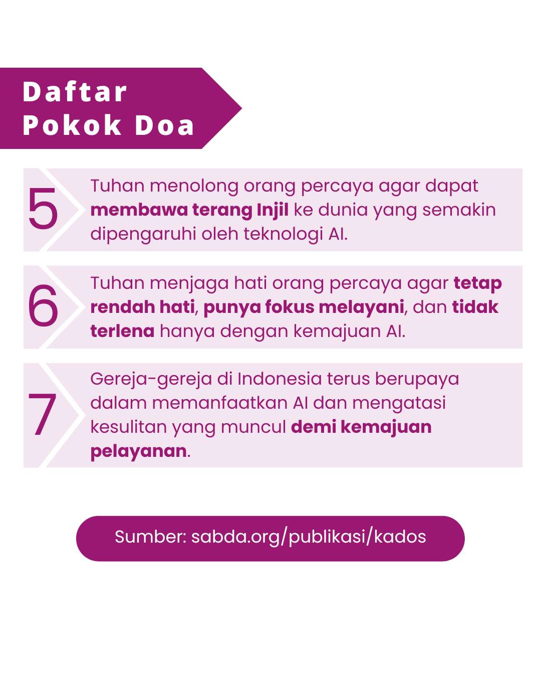 Pokok Doa KADOS 23 -- 29 September 2024