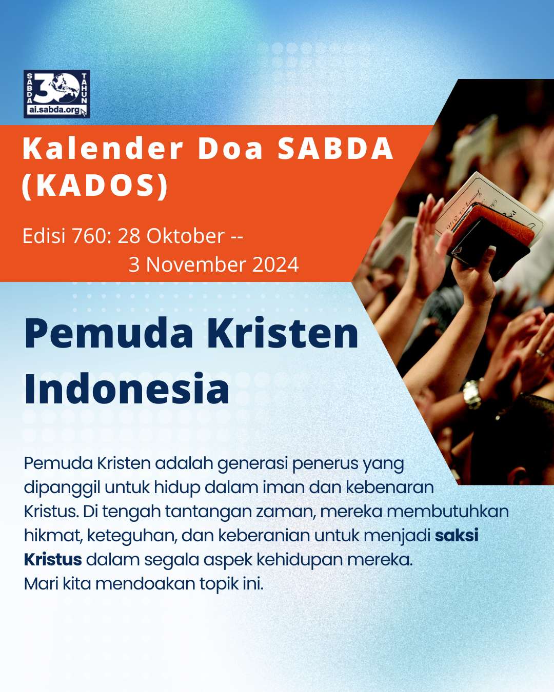 Pokok Doa KADOS 28 Oktober -- 3 November 2024