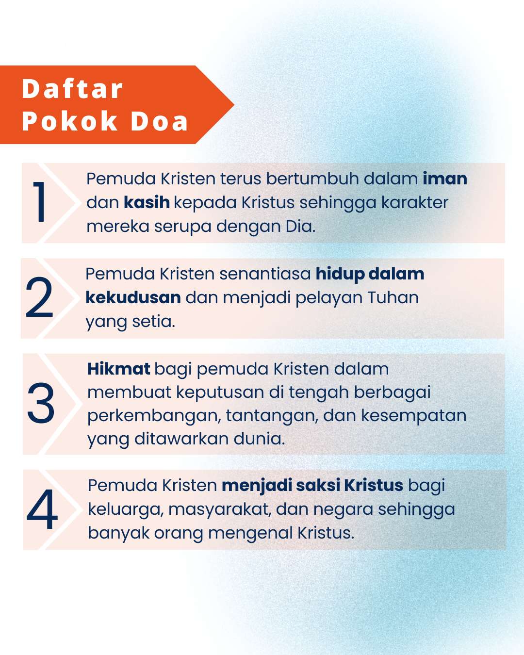 Pokok Doa KADOS 28 Oktober -- 3 November 2024