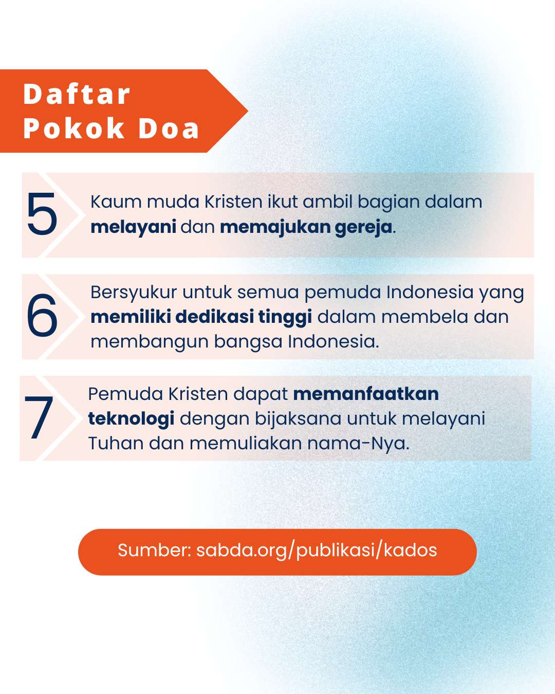 Pokok Doa KADOS 28 Oktober -- 3 November 2024