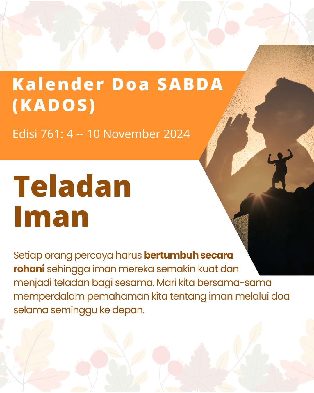 Pokok Doa KADOS 4 -- 10 November 2024