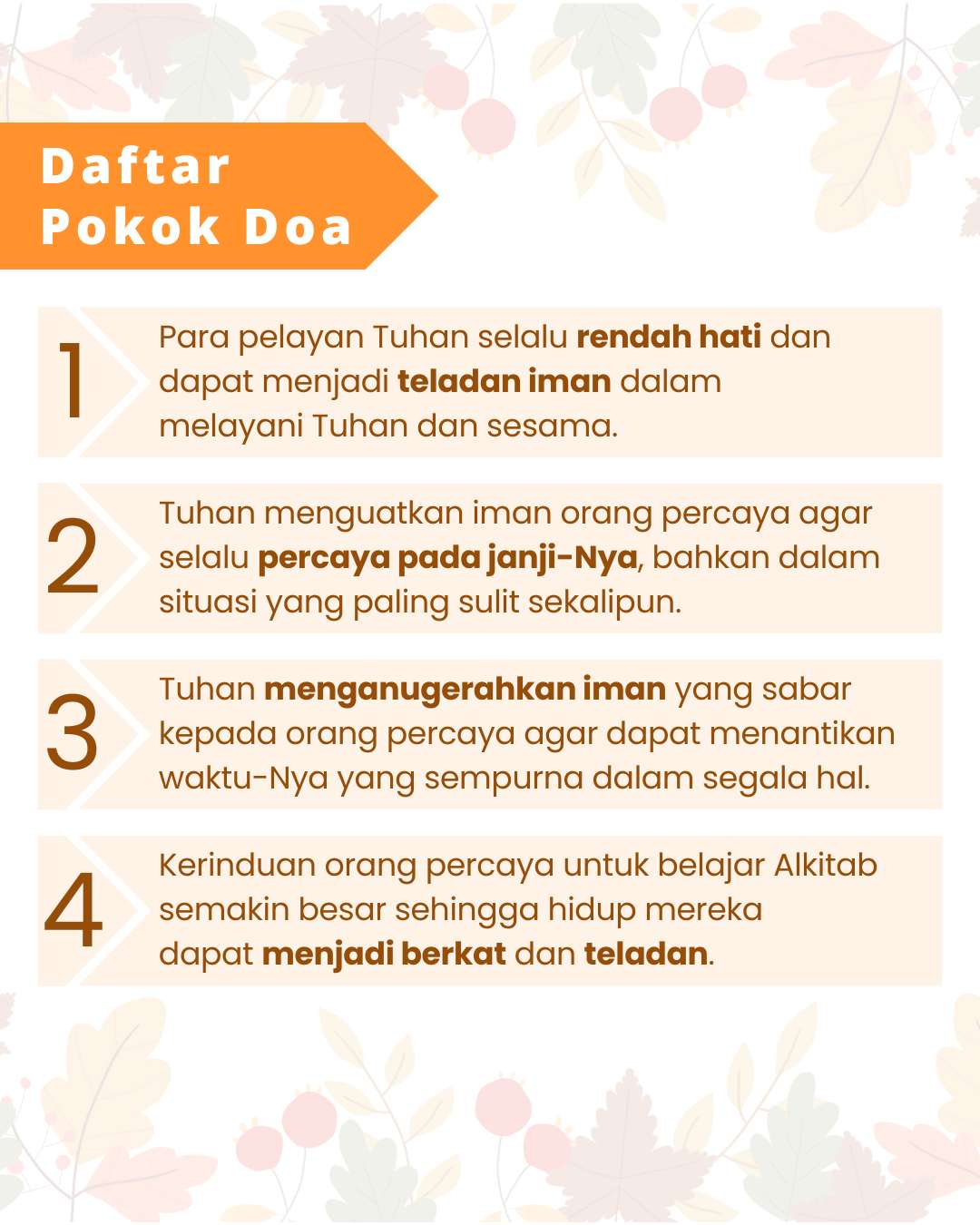 Pokok Doa KADOS 4 -- 10 November 2024