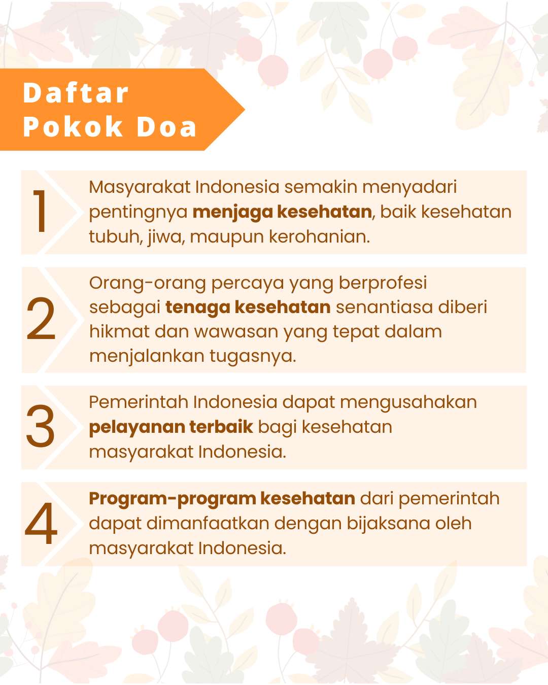 Pokok Doa KADOS 11 -- 17 November 2024