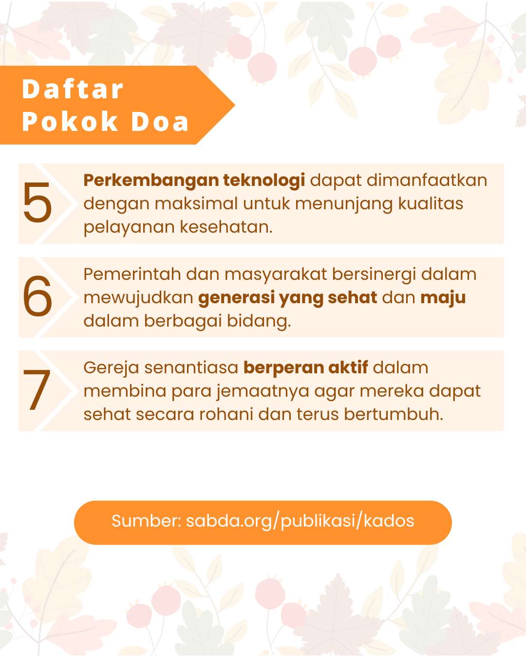 Pokok Doa KADOS 11 -- 17 November 2024