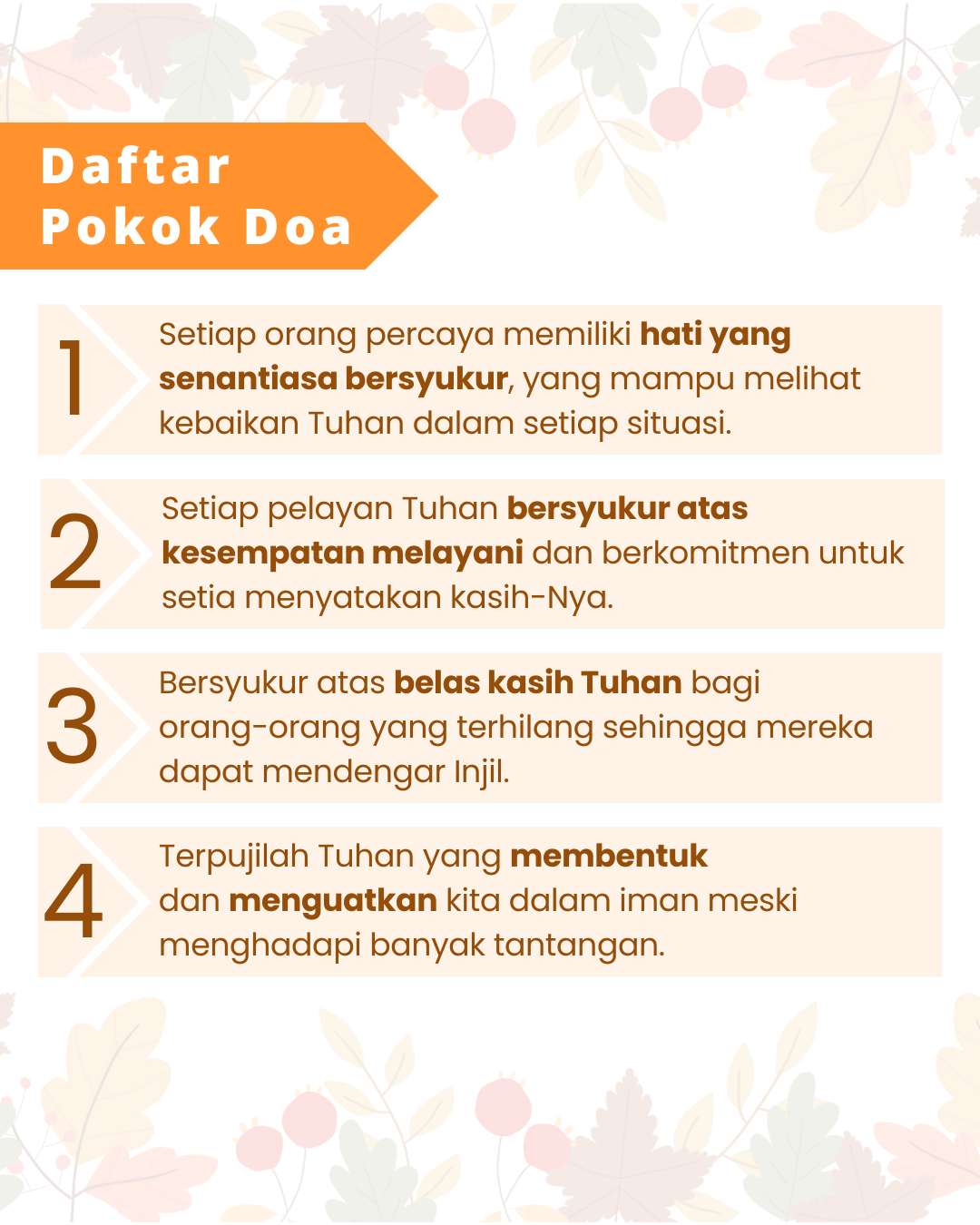 Pokok Doa KADOS 18 -- 24 November 2024