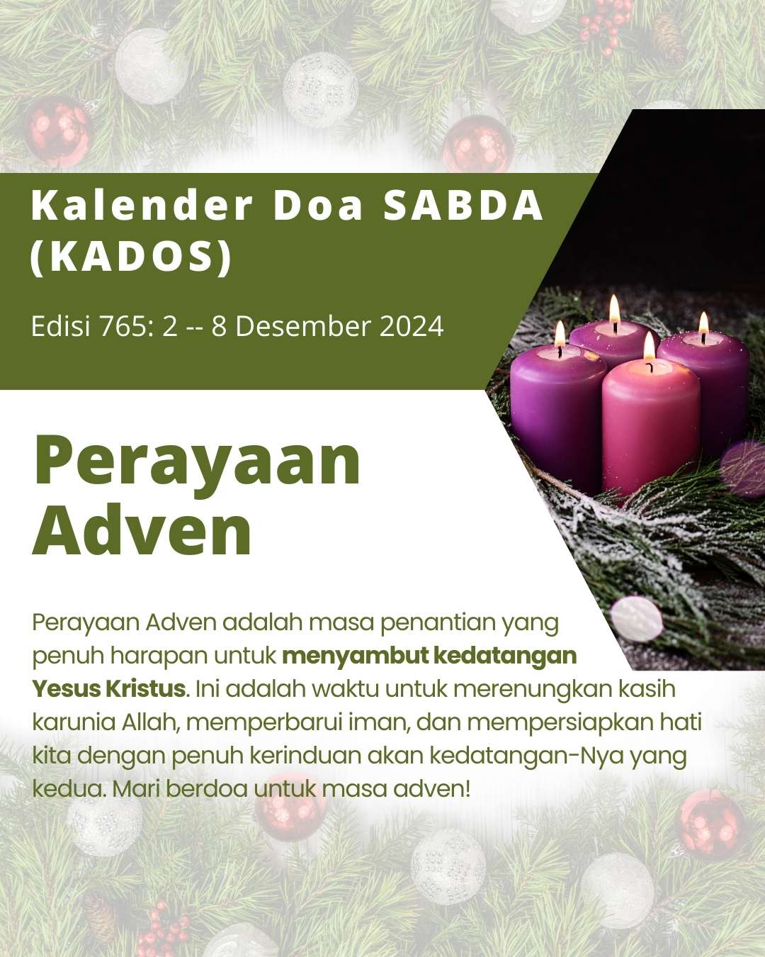 Pokok Doa KADOS 2 -- 8 Desember 2024