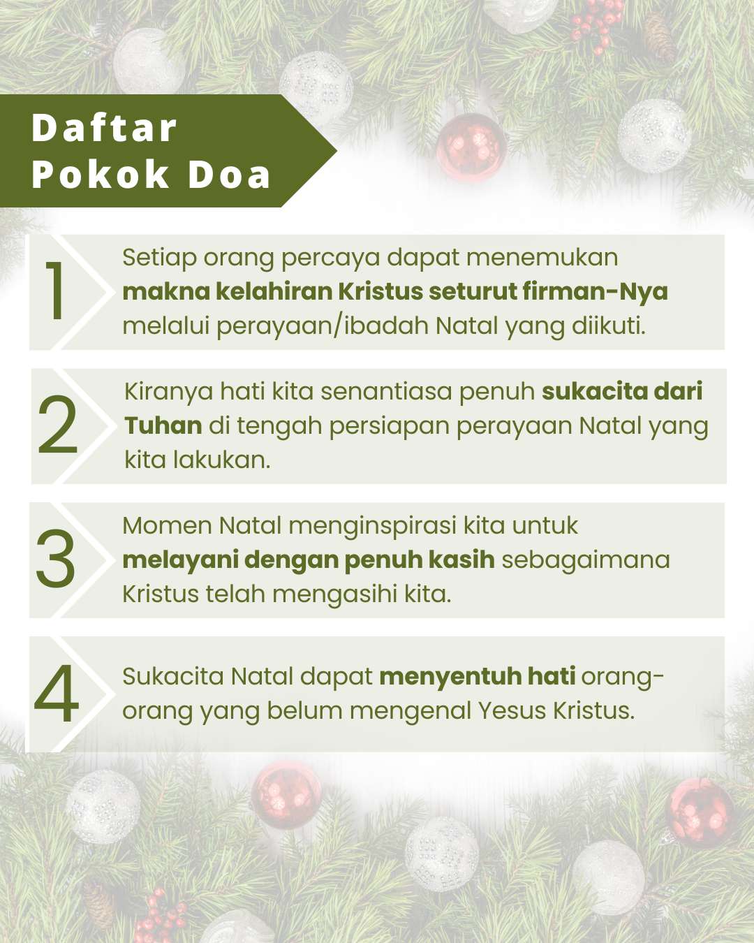 Pokok Doa KADOS 9 -- 15 Desember 2024