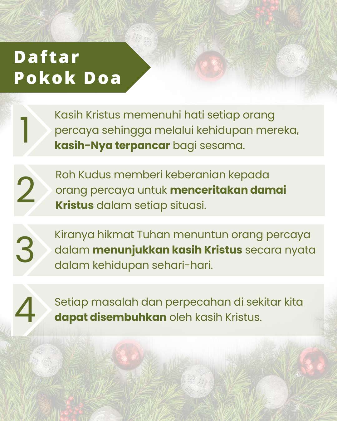 Pokok Doa KADOS 16 -- 22 Desember 2024