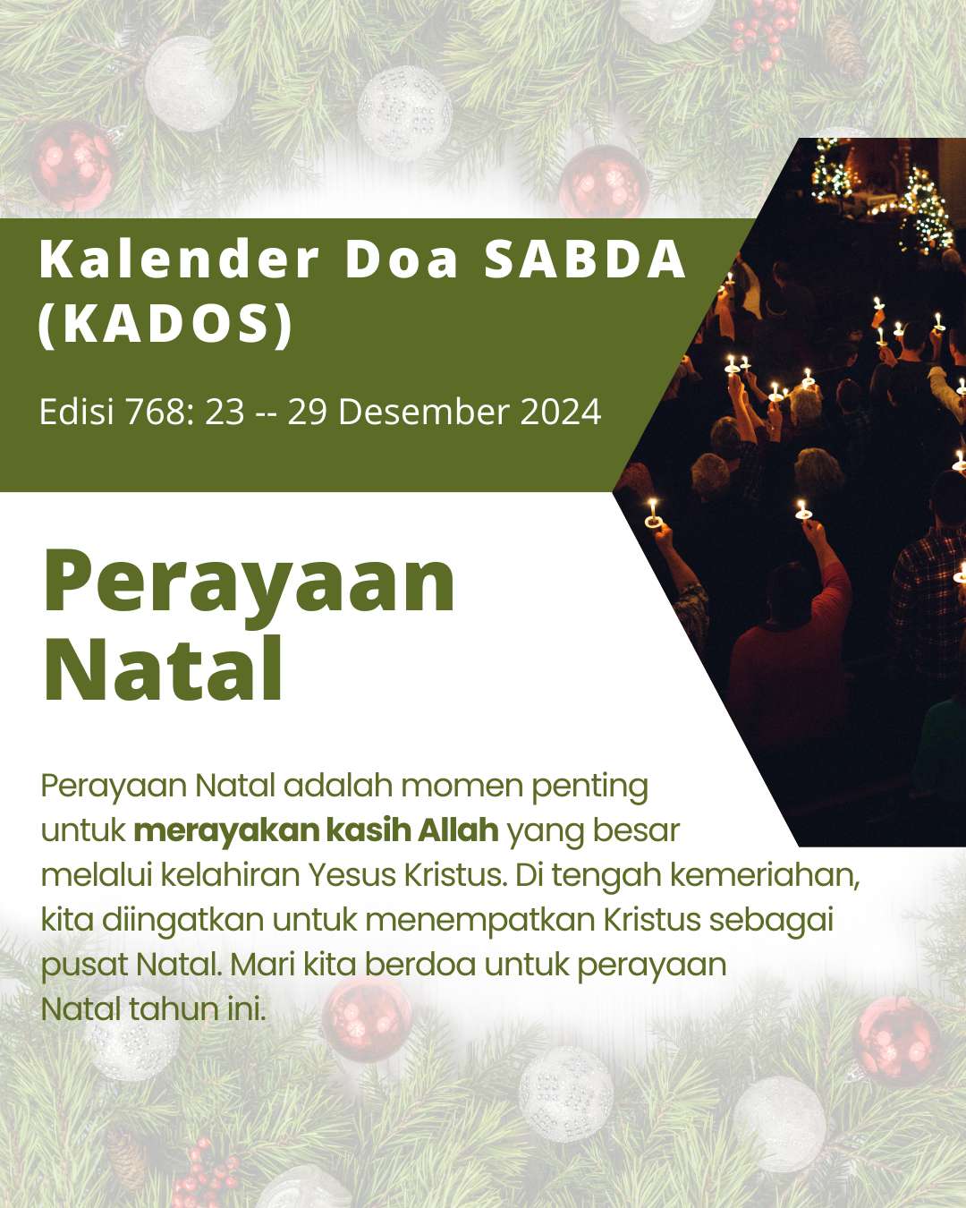 Pokok Doa KADOS 23 -- 29 Desember 2024