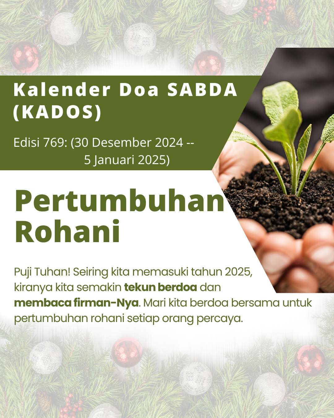 Pokok Doa KADOS 30 Desember 2024 -- 5 Januari 2025