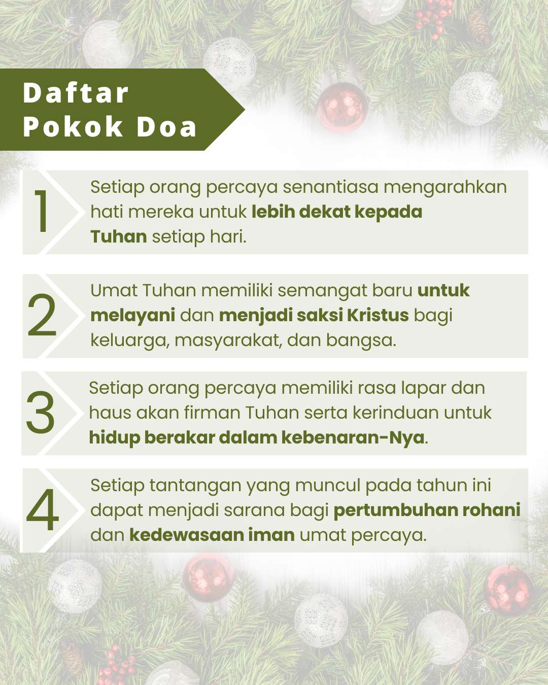 Pokok Doa KADOS 30 Desember 2024 -- 5 Januari 2025