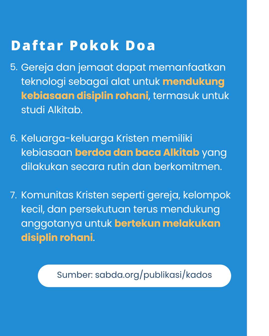 Pokok Doa KADOS 6 -- 12 Januari 2025