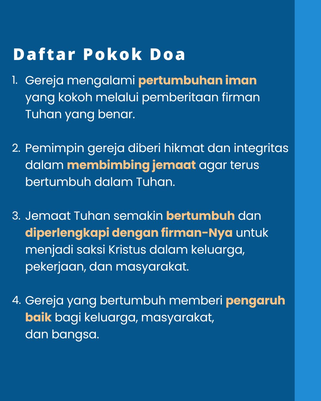 Pokok Doa KADOS 13 -- 19 Januari 2025