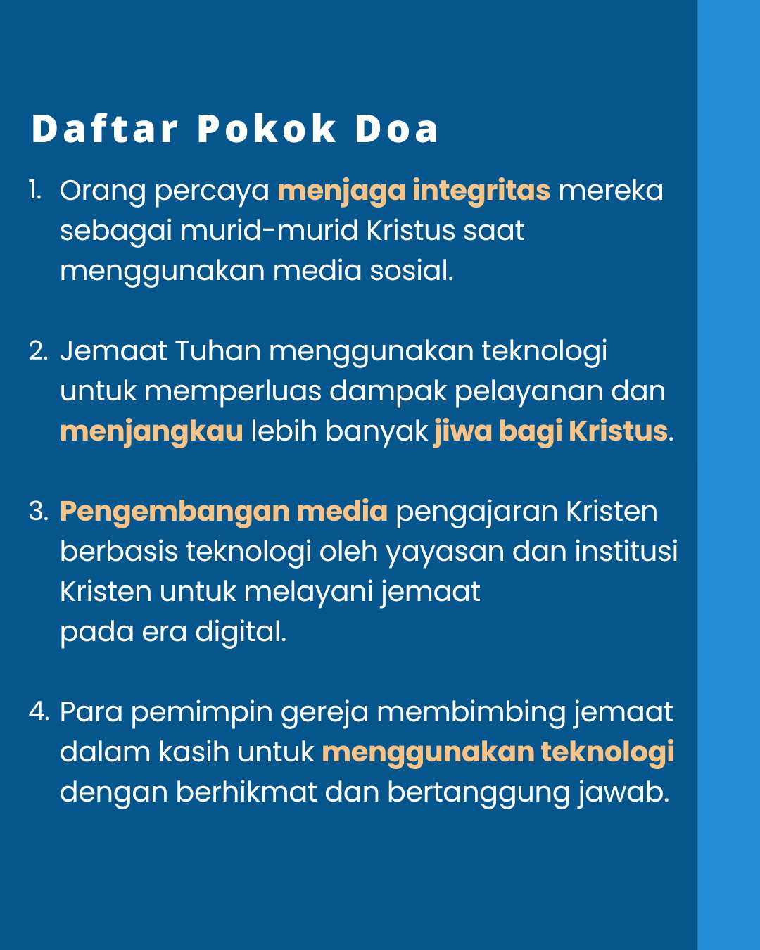 Pokok Doa KADOS 20 -- 26 Januari 2025