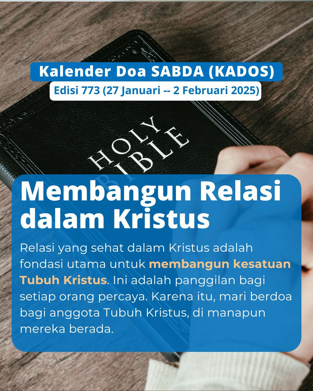 Pokok Doa KADOS 27 Januari -- 2 Februari 2025