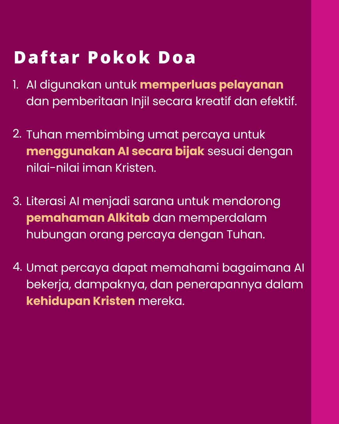 Pokok Doa KADOS 3 -- 9 Februari 2025