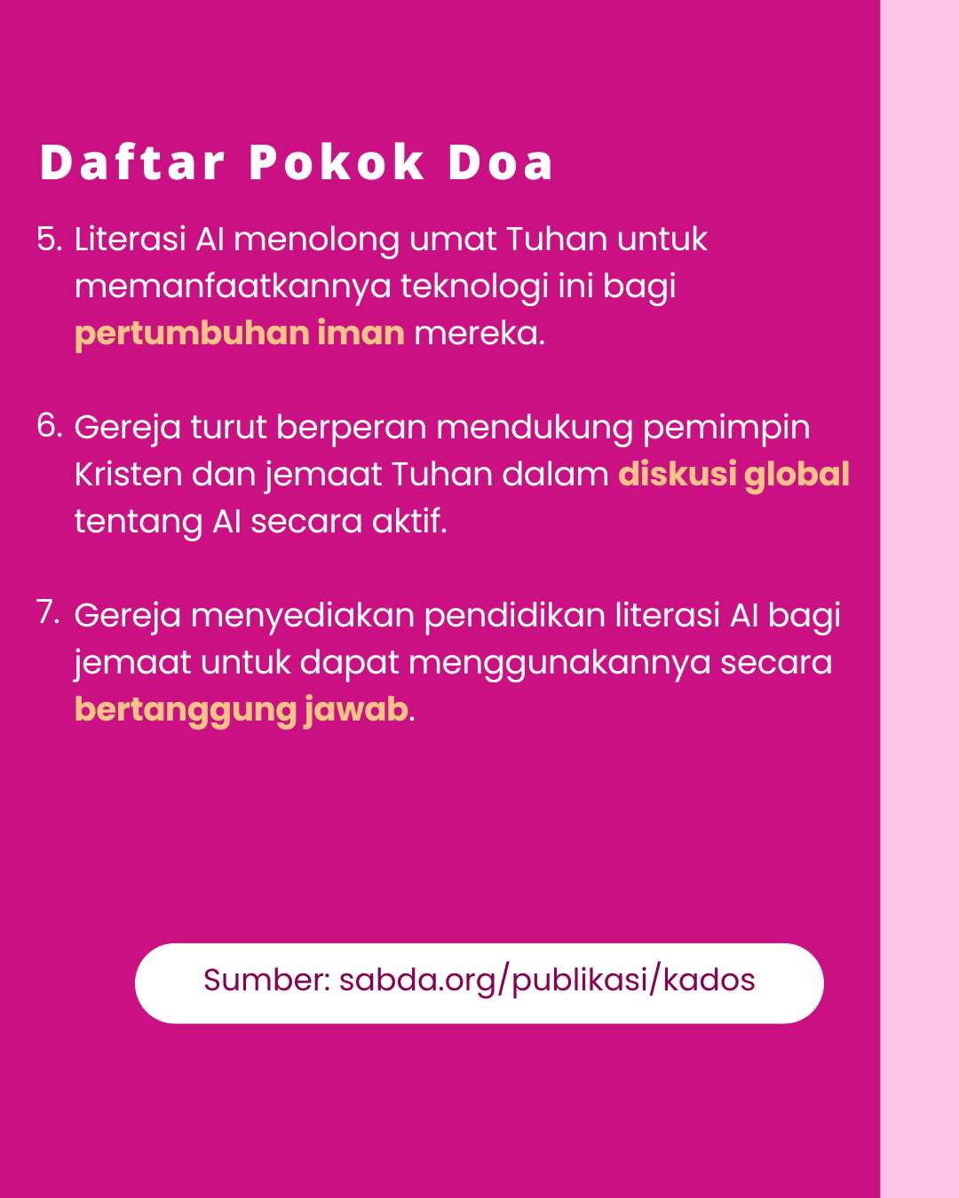 Pokok Doa KADOS 3 -- 9 Februari 2025