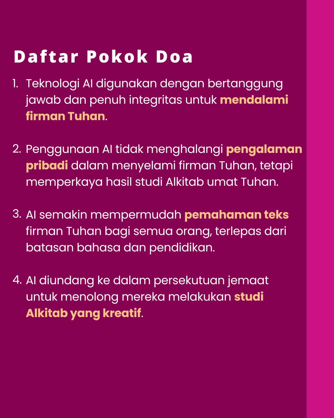 Pokok Doa KADOS 10 -- 16 Februari 2025