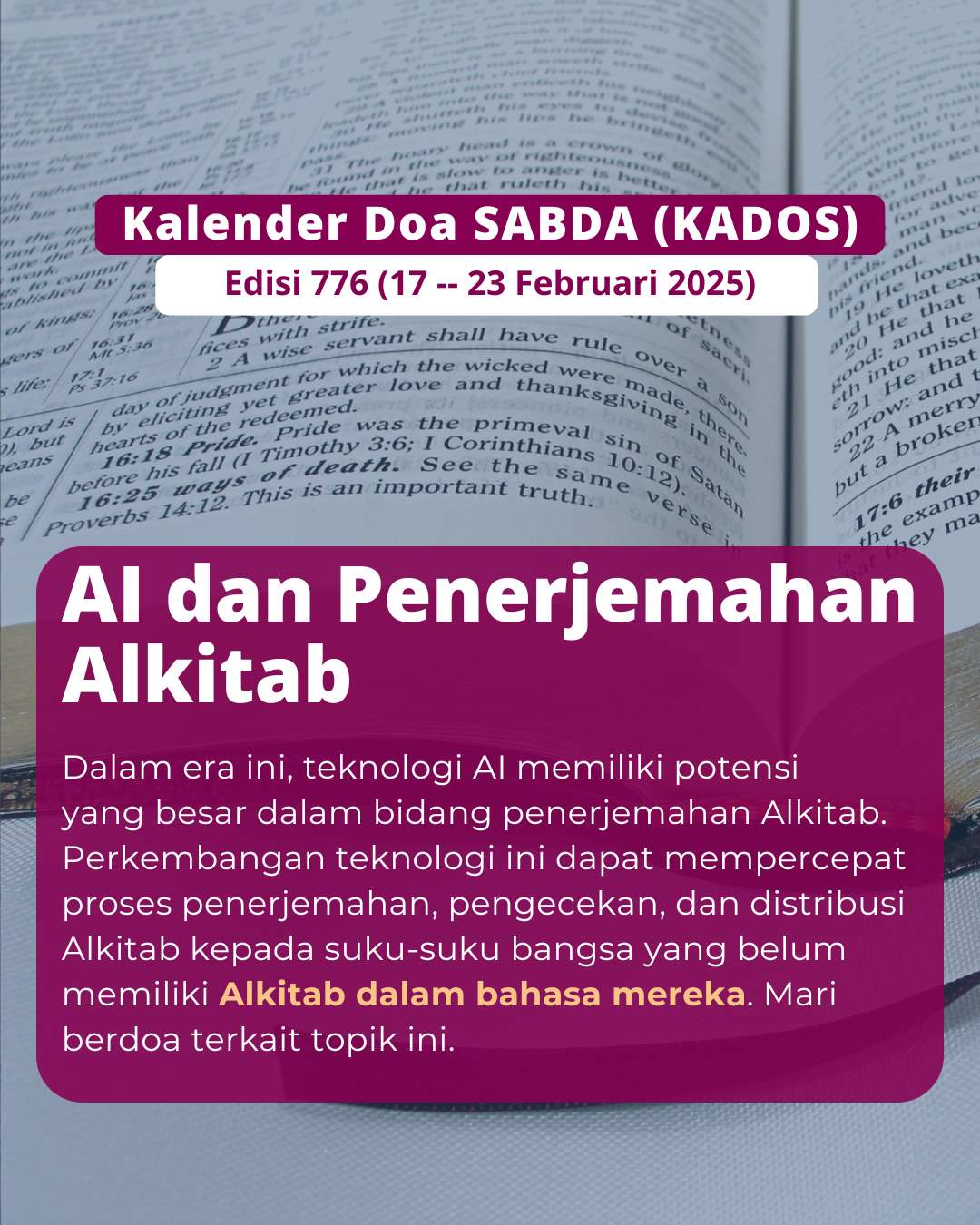 Pokok Doa KADOS 17 -- 23 Februari 2025