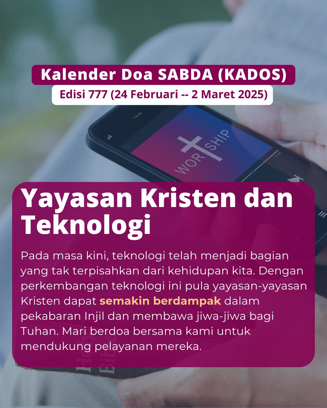 Pokok Doa KADOS 24 Februari -- 2 Maret 2025