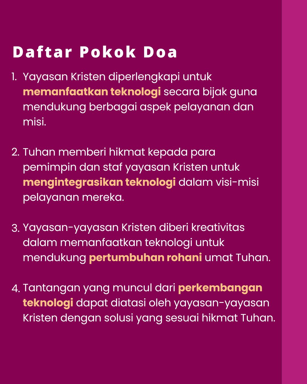 Pokok Doa KADOS 24 Februari -- 2 Maret 2025