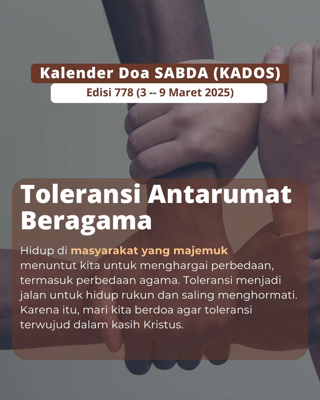 Pokok Doa KADOS 3 -- 9 Maret 2025