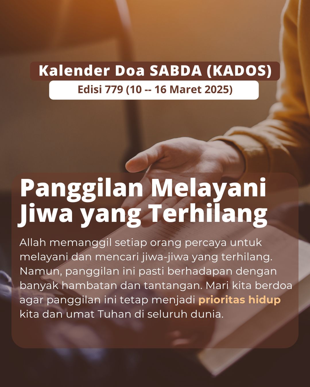 Pokok Doa KADOS 10 -- 16 Maret 2025