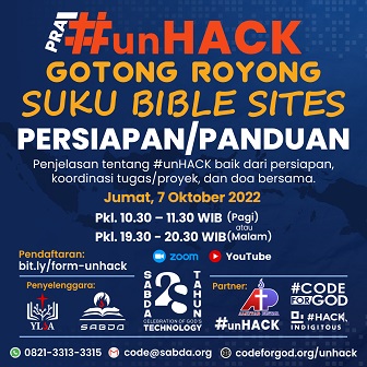 Brosur Pra #unHack Gotong Royong Suku Bible Sites Persiapan/Panduan