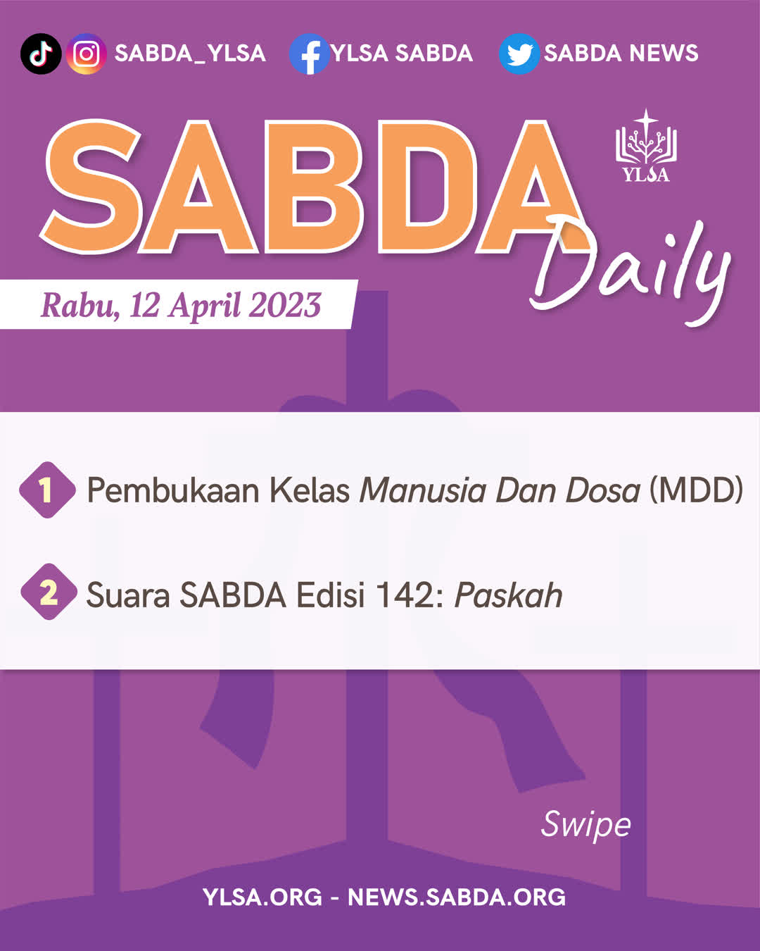 SABDA Daily 12/04/2023 | Yayasan Lembaga SABDA