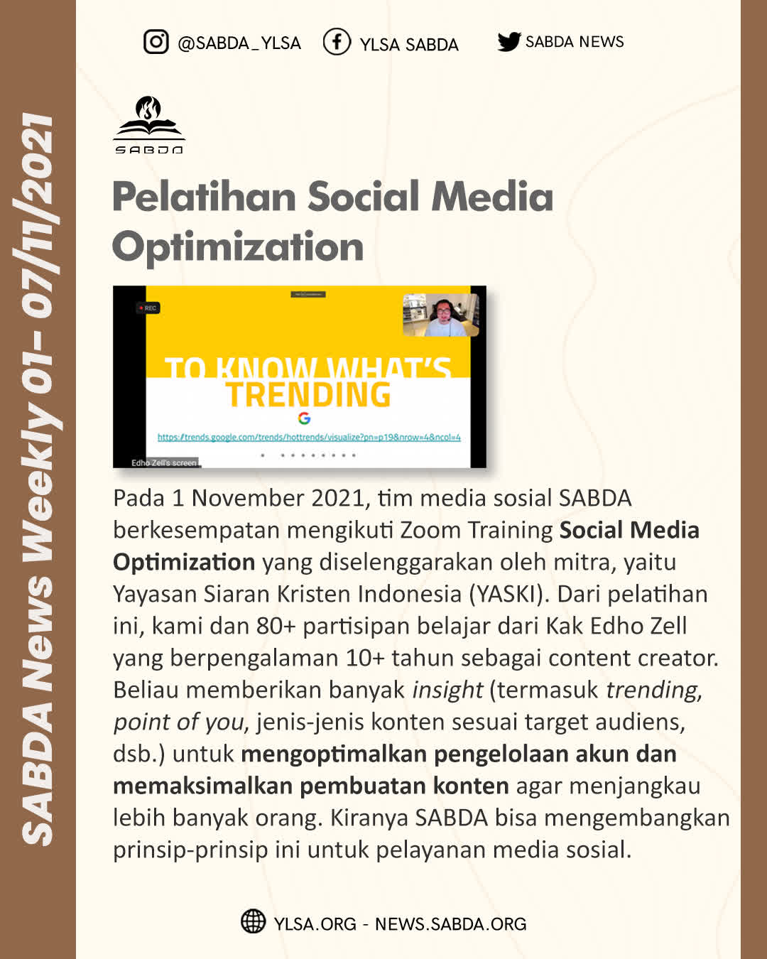 Pelatihan Social Media Optimization