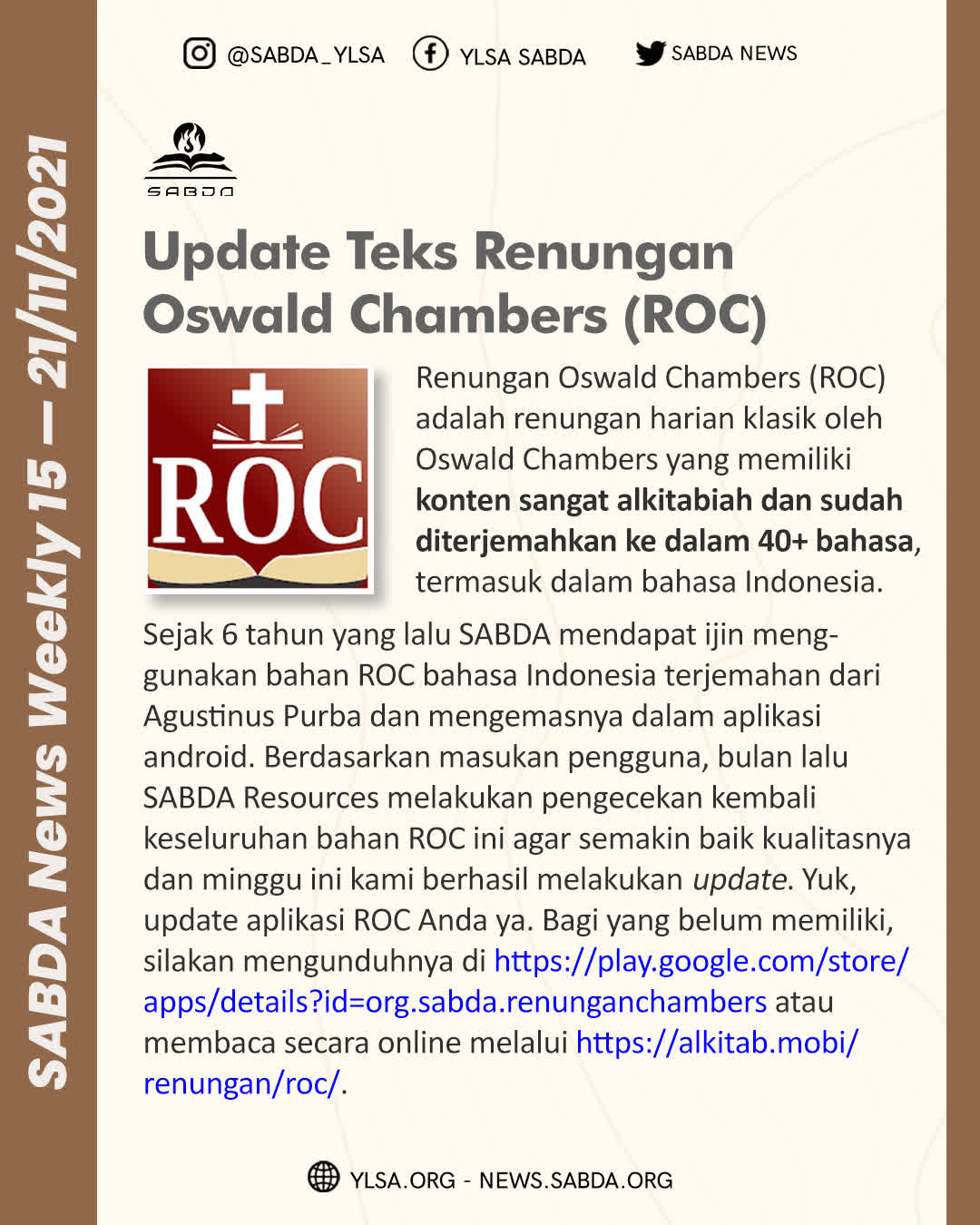 Update Teks Renungan Oswald Chambers (ROC)