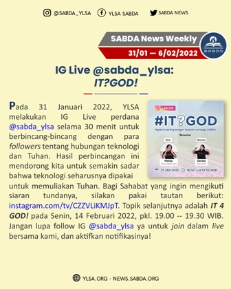 IG Live @sabda_ylsa: IT?GOD!