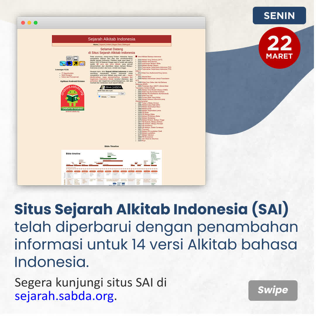 Pembaruan Situs Sejarah Alkitab Indonesia