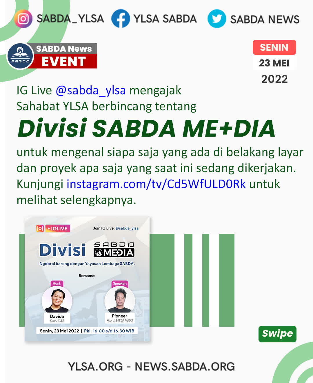IG Live: Divisi SABDA ME+DIA